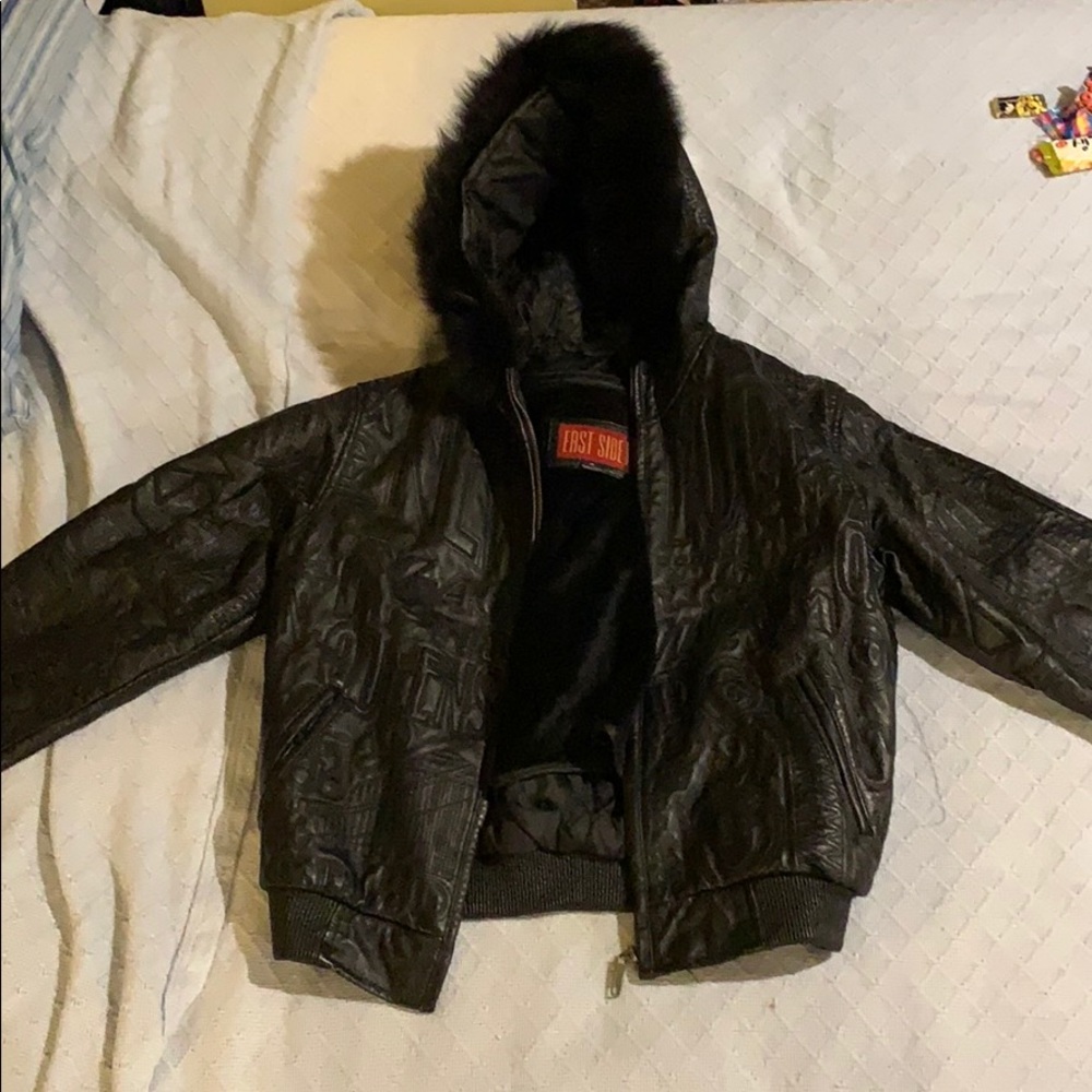Vintage NY Inspired Leather Bomber Jacket